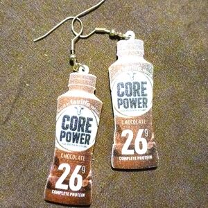 Core Power Bottle Pierced Earrings